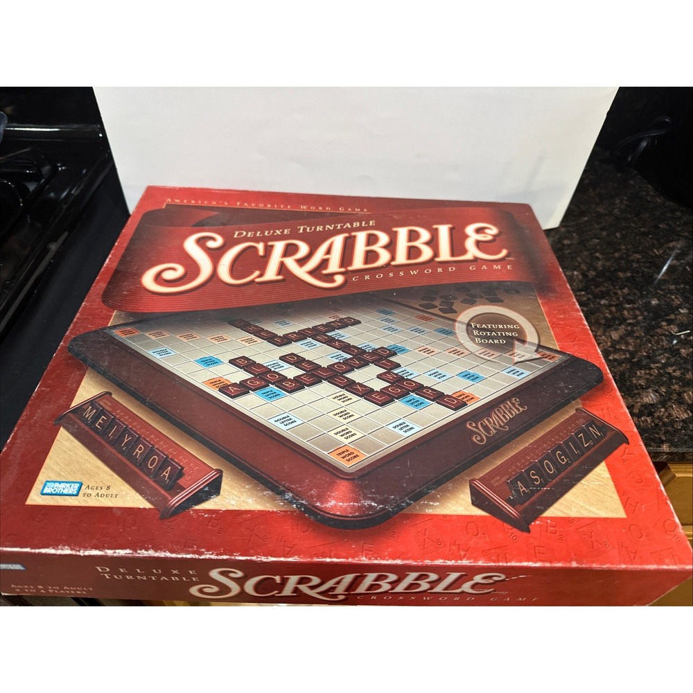 Parker Brothers Scrabble Deluxe Turntable Game Rotating Board Missing HR Glass